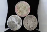 (3)Peace Silver Dollars all 1922