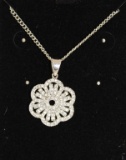 White Sapphire Snowflake Necklace