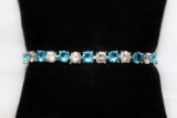 12ct Blue & White Topaz Estate Bracelet