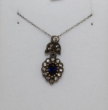 Oval cut 3.8ct Sapphire Estate Necklace