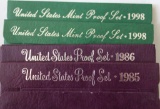 (4)United States Mint & Proof Sets 1985, 1986, 1998, 1998