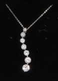 White Sapphire Chandelier Necklace