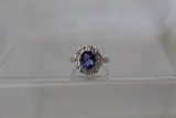 6ct Tanzanite & White Topaz Ring