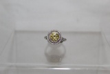 Round Cut Yellow Sapphire Ring