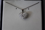 White Sapphire Heart Necklace