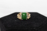 Genuine Jade and Citrine Ring