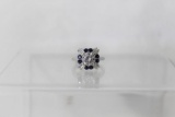 3.01ct Blue and White Sapphire Solitaire Ring