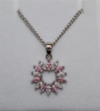 Pink & White Sapphire Necklace