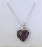 4ct Amethyst Sweetheart Necklace