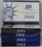 (5)United States Proof Sets 1999-2001 and 2003-2004