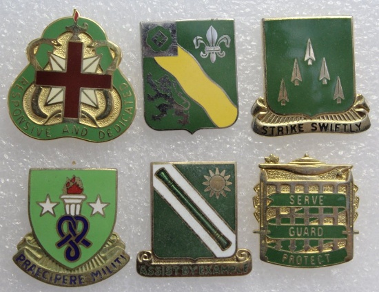 6 Army Clutch Back Military Crests