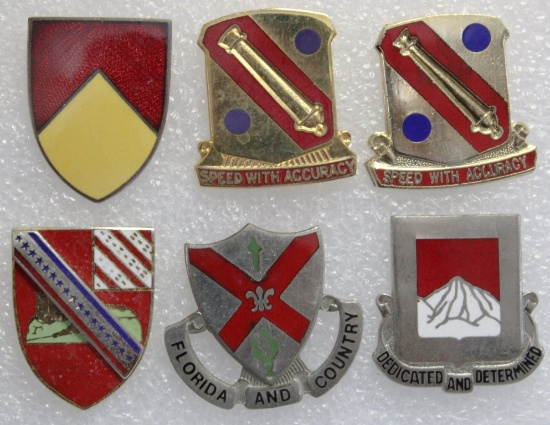 6 Artillery Clutch Back Military Crests