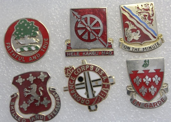 6 Artillery Clutch Back Military Crests