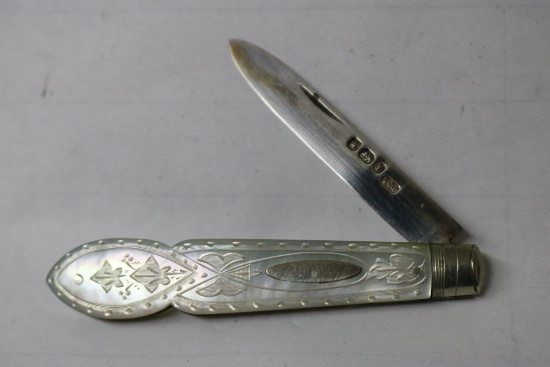 English Silver Fruit Pocketknife