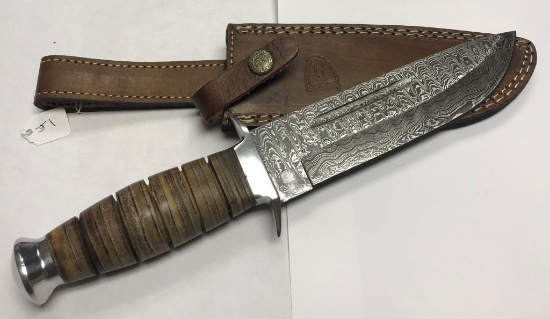 Kevin Johnson Mint Damascus Steel K-Bar Style Survival Knife