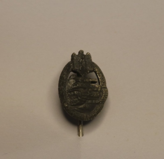 German WWII Tank Badge Stick Pin