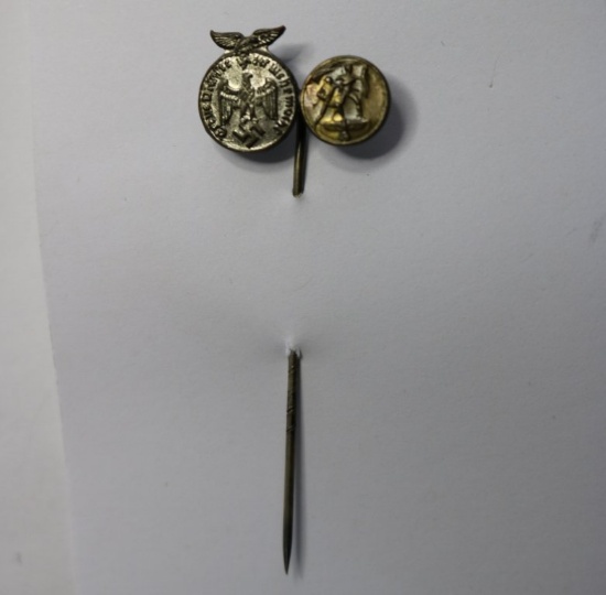 German WWII Nazi Austrian Unification Stick Pin w/1st October Pin