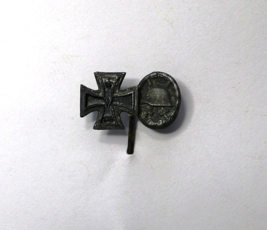 German WWII Iron Cross & Wound Badge Stick Pin