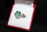 3ct Green Sapphire Ring