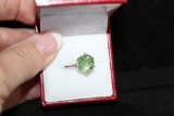 3ct Green Sapphire Solitaire Ring