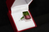 12ct Green and Purple Amethyst Ring