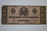 Confederate $1 Paper Money