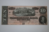 Confederate $10 Paper Money