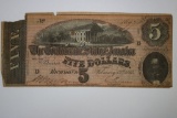 Confederate $5 Paper Money