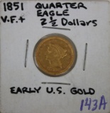 1851 Gold Classic Liberty $2.5 U.S. Coin