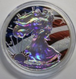 2014 Silver, Patriotic Holographic Liberty, American Eagle Dollar  U.S. coin