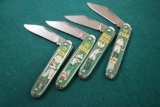 4 Novelty Knife Company Baseball Player Pocket Knives