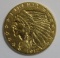 1912 Gold Indian Head $2 1/2 Dollar US Coin