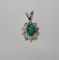 Genuine Emerald Diamond Pendant