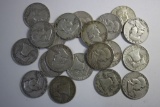 20 Silver US Franklin Half Dollar Coins