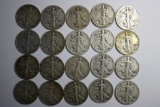 20 Silver Standing Liberty Half Dollar US  Coins