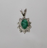 Genuine Emerald Diamond Pendant