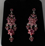 Pink Topaz Chandelier Earrings