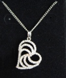 White Sapphire Heart Necklace