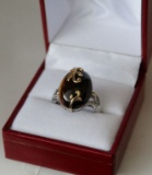 Genuine Tiger Eye Diamond Ring