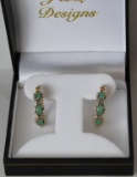 Genuine Emerald Diamond Earrings