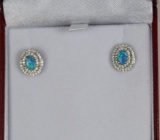 Blue Opal Evening Earrings