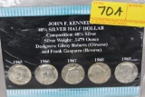 John F Kennedy 5 Coin Silver Half Dollar Set
