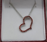 Ruby Heart Shaped Necklace