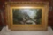 Framed Oil on Canvas Smokey Mountain Scene