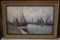 Framed Oil on Canvas Le Harrende Harbour