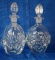 Pair of Ornate Swedish Crystal Decanters