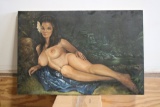 Unframed Oil on Canvas Polynesian Nude