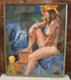 Framed Oil on Canvas Nude