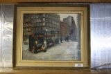 Framed Oil on Canvas Downton Vendor