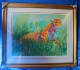 Framed Colored Print, Cheetah